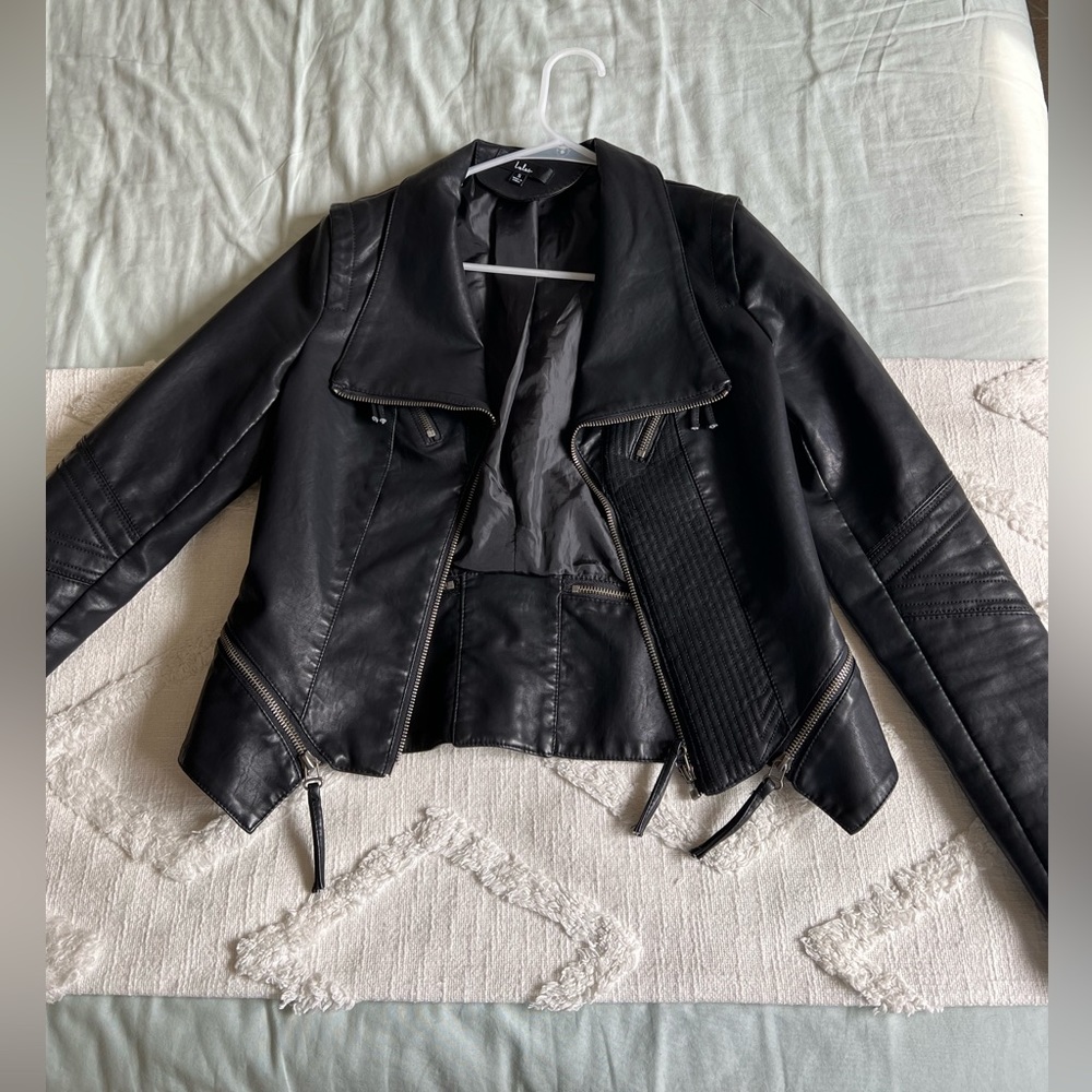 Black leather jacket